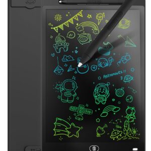 Genialba 21,6 cm LCD-Schreibtablett - farbenfrohes Display, Zeichenbrett für 2-7 Jahre alte Jungen & Mädchen - pädagogisches Spielzeug, Geschenke für Geburtstag & Weihnachten (Schwarz)